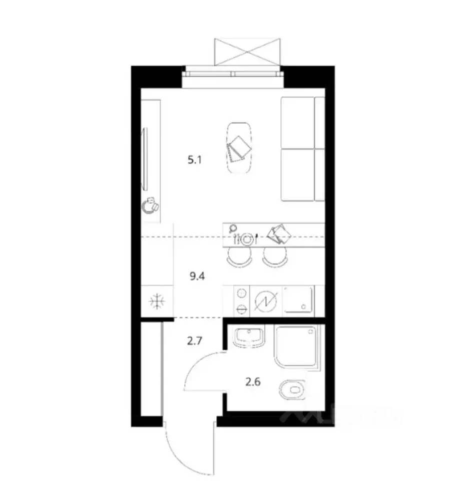 Квартира-студия, 19,7 м² — фото 16